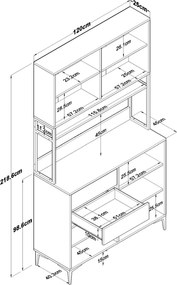 Ντουλάπι Λευκό / Καρυδί FAGUN 120x45x218.6
