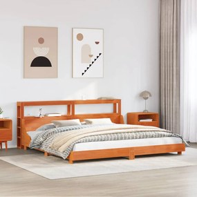 vidaXL Σκελετός Κρεβ. Χωρίς Στρώμα Καφέ Κεριού 200x200 εκ Μασίφ Πεύκο