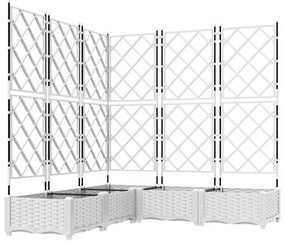 vidaXL Γλάστρα Κήπου με Πύργο 5 τεμ Λευκή 120x120x125.5 εκ