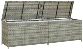 vidaXL Κουτί Αποθήκευσης Κήπου Γκρι 200x50x60 εκ. από Συνθετικό Ρατάν