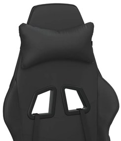 Καρέκλα Gaming Μασάζ Υποπόδιο Μαύροαπό Συνθετικό Δέρμα - Μαύρο