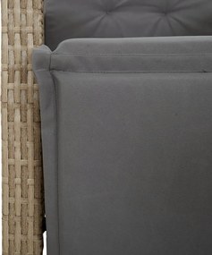 vidaXL Σετ Τραπεζαρίας Κήπου 7 τεμ. Μπεζ Συνθετικό Ρατάν με Μαξιλάρια