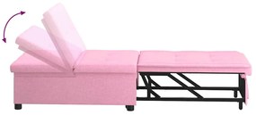 vidaXL Κρεβάτι καναπές Ροζ 194 x 67 x 37 εκ ύφασμα