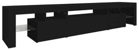 vidaXL Έπιπλο Τηλεόρασης με LED Μαύρο 215 x 36,5 x 40 εκ.
