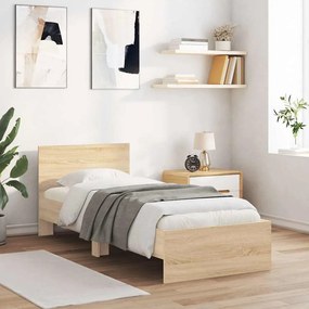 Πλαίσιο Κρεβατιού με Κεφαλάρι Sonoma Δρυς 90x200 εκ. Επεξ. Ξύλο