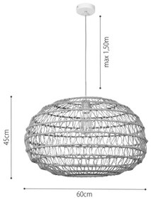 Κρεμαστό Φωτιστικό από σχοινί 1xE27 D:60cm (4041-A) - 4041-A - 4041-A