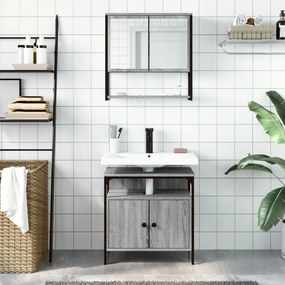 vidaXL Σετ Επίπλων Μπάνιου 2 Τεμαχίων Γκρι sonoma από Τεχν. Ξύλο