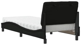 vidaXL Κρεβάτι με Στρώμα Μαύρο 90x200 εκ. Υφασμάτινο