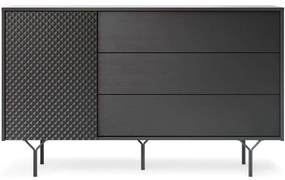 Μπουφές Raven II 162656489 144x38x83cm Black Ατσάλι,Μοριοσανίδα