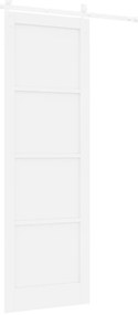 vidaXL Πόρτα  Συρόμενη με Εξαρτήματα Λευκή 78 x 232 εκ. Συμπαγές Ξύλο Πεύκου