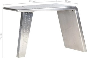 vidaXL Γραφείο Aviator Ασημί 112 x 50 x 76 εκ. Μεταλλικό