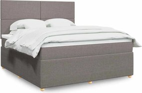 vidaXL Κρεβάτι Boxspring με Στρώμα Taupe 180x200 εκ. Υφασμάτινο