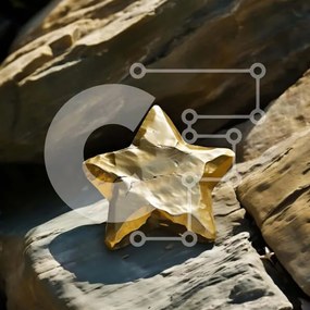 Intra Συλλεκτικό Ξύλινο Παζλ Plywood  4mm - Gold Star on Rocks Σε Ξύλινο Κουτί - Διαστάσεις: 10x10 cm – 25 κομμάτια