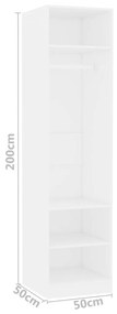 Ντουλάπα Λευκή 50 x 50 x 200 εκ. από Μοριοσανίδα - Λευκό