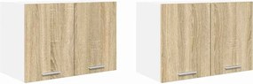 vidaXL Κρεμαστό ντουλάπι 2 pcs Σομόνα Δρυς και Λευκό 60 x 31 x 40 εκ