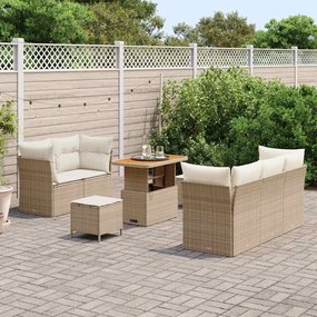 vidaXL Σετ Καναπέ Κήπου 8 pcs μπεζ και κρεμ 90 x 55 x 71 cm
