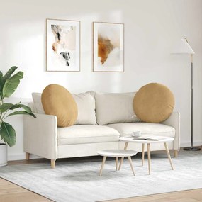 vidaXL Μαξιλάρια καθισμάτων 2 pcs Καφέ Ø60 x 21 εκ Βελούδο