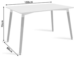 Τραπέζι Natali pakoworld επιφάνεια MDF μαύρο 150x80x75εκ