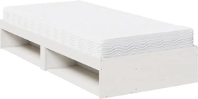 vidaXL Κρεβάτι ημέρας με στρώμα Λευκό 100x200 cm από μασίφ ξύλο πεύκο