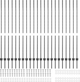 vidaXL Στύλος Περιφράξεων 22 pcs Γκρι 200 cm Ατσάλι