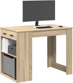 vidaXL Γραφείο με συρτάρι και ράφι Δρυς sonoma 102x62x77,5 cm