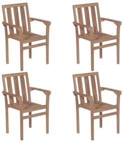 3073376 vidaXL Καρέκλες Κήπου Στοιβαζόμενες 4 τεμ. από Μασίφ Ξύλο Teak Καφέ, 1 Τεμάχιο