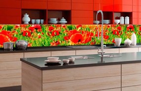 Αυτοκόλλητη φωτοταπετσαρία για κόκκινες παπαρούνες κουζίνας