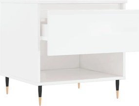 vidaXL Τραπεζάκια Σαλονιού 2 τεμ. Γυαλ. Λευκό 50x46x50 εκ. Επεξ. Ξύλο
