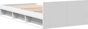 vidaXL Πλαίσιο Κρεβατιού με Συρτάρι Λευκό 90x200 εκ Επεξεργ. Ξύλο