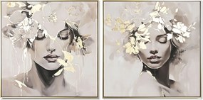 Πίνακας Home ESPRIT Blomster 82,3 x 4,5 x 82,3 cm (x2)