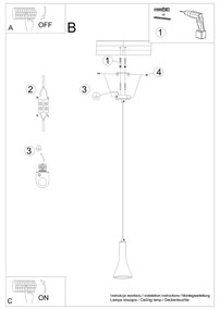 Sollux Κρεμαστό φωτιστικό Rea 1,1xE14/12w, Χρώμα γκρί