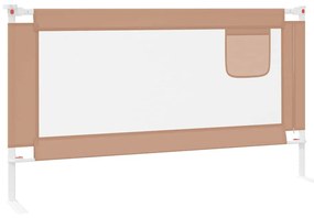 vidaXL Μπάρα Κρεβατιού Προστατευτική Taupe 150 x 25 εκ. Υφασμάτινη