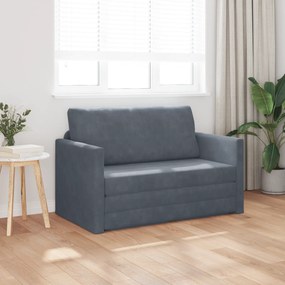 vidaXL Καναπές Κρεβάτι 2 σε 1 Σκούρο Γκρι 124x204x61 cm Βελούδο