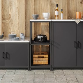 vidaXL Ράφι Αποθήκευσης Κουζίνας με ράφι Μαύρο 60 x 50 x 92 εκ. Ατσάλι