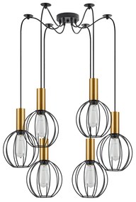 Φωτιστικό Οροφής  SE21-GM-4-BL6-GR1 ADEPT TUBE Gold Matt Pendant Black Metal Grid+ - 77-8625 - 51W - 100W - 77-8625