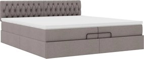 VidaXL Οθωμανικό κρεβάτι με στρώματα & LEDs Taupe 200x200cm ύφασμα