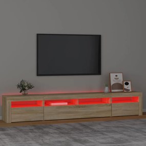 vidaXL Έπιπλο Τηλεόρασης με LED Sonoma Δρυς 240 x 35 x 40 εκ.