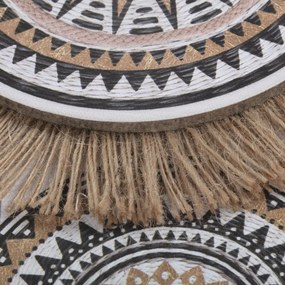 Καμβάς Home ESPRIT Λευκό Φυσικό Boho 70 x 3 x 50 cm (x2)