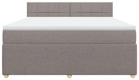 vidaXL Κρεβάτι Boxspring με Στρώμα Taupe 180x200 εκ. Υφασμάτινο