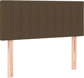 vidaXL Κρεβάτι Boxspring με Στρώμα Σκούρο Καφέ 90x190 εκ. Υφασμάτινο