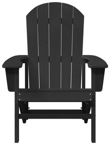 vidaXL Καρέκλα Adirondack  Μαύρη 74x82x91 εκ. HDPE