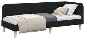 vidaXL Κρεβάτι Γωνίας Μαύρο 80 x 200 cm ύφασμα