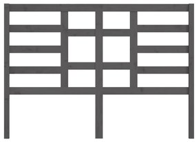 vidaXL Κεφαλάρι Κρεβατιού Γκρι 146x4x104 εκ. από Μασίφ Ξύλο Πεύκου