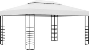 vidaXL Κιόσκι με Φωτάκια LED Λευκό 4 x 3 x 2,7 μ.