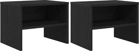 vidaXL Κομοδίνο 2 pcs Μαύρη δρυς 40 x 40 x 30 cm Επεξεργασμένο ξύλο