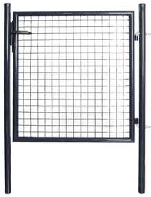 vidaXL Πόρτα Κήπου με Πλέγμα Γκρι 100x100 εκ. από Γαλβανισμένο Ατσάλι