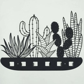 Κρεμάστρα Τοίχου 6 Θέσεων Cactus 620ATP1117 68x44cm Black Aberto Design Ατσάλι