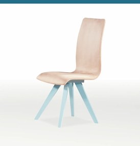 Ξύλινη-υφασμάτινη καρέκλα Freddy μπεζ-τιρκουαζ 100x50x45x45cm, FAN1234
