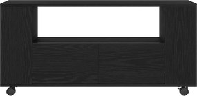 vidaXL Ντουλάπι τηλεόρασης με ρόδες Μαύρη Δρυς 102x34,5x43 cm