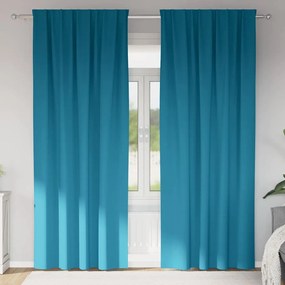 vidaXL Κουρτίνες με κουρτίνες 2 pcs Τιρκουάζ Πολυεστέρας